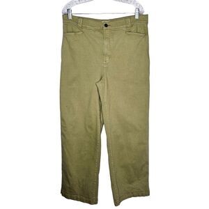 MADEWELL Women's Emmett Wide Leg Pants Green Size 32 High Rise Stretch